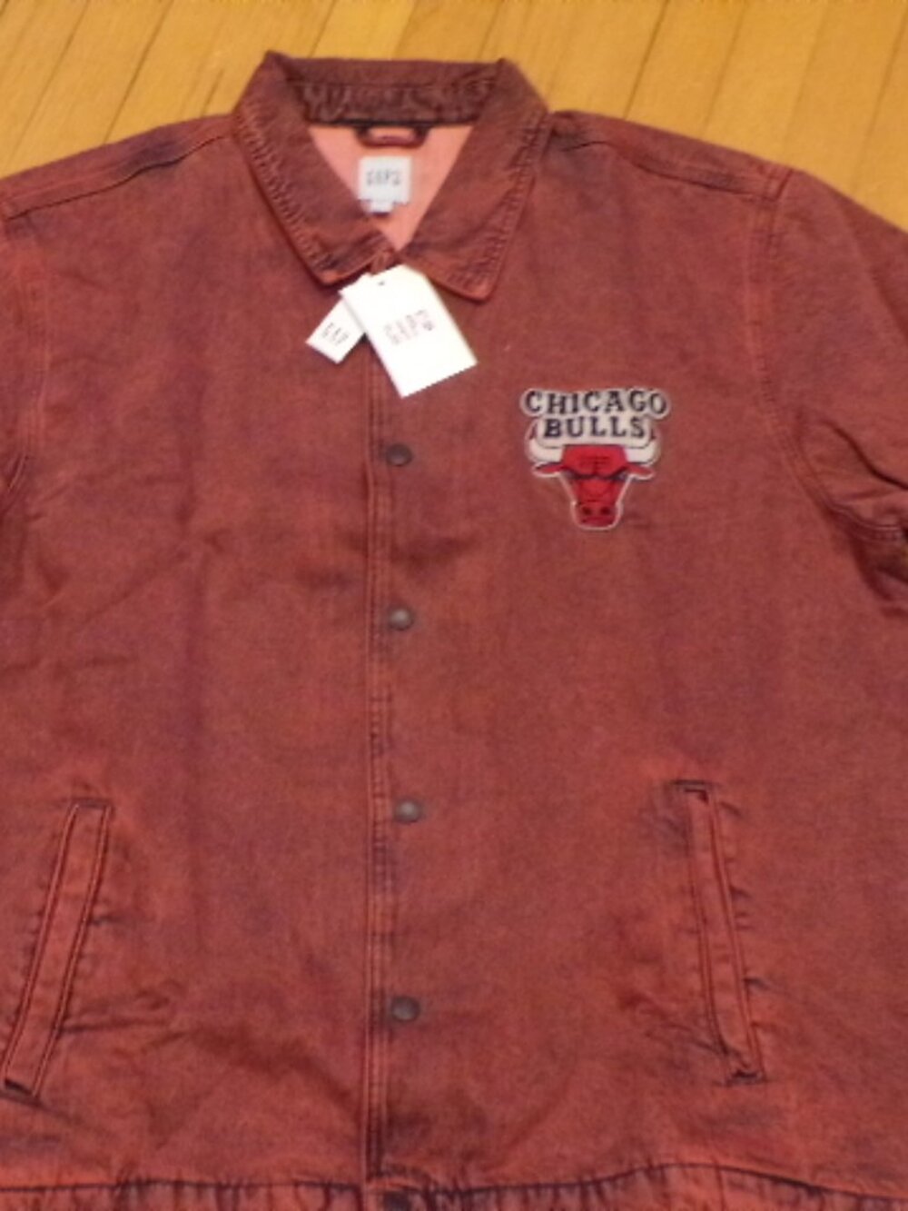 Chicago Bulls Logo Denim Coaches Jacket - NWT - 2XL